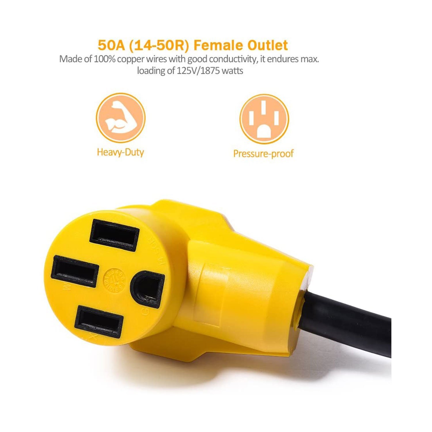 SnowyFox RV 15Amp to 50Amp Adapter - 15Male - Imagem 5